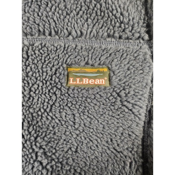 L.L. Bean Womens Medium Regular Mountain Deep Pile Fleece Sherpa Jacket Gray Zip - Picture 8 of 13